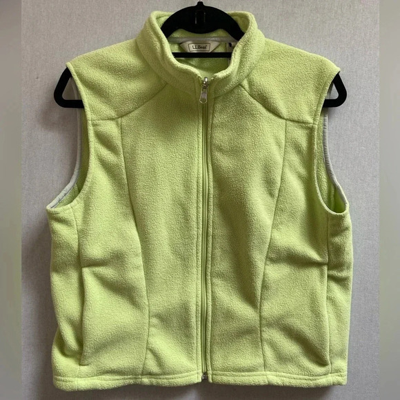 L.L. Bean short jacket with removable neon green  fleece vest Sz M - Picture 7 of 13